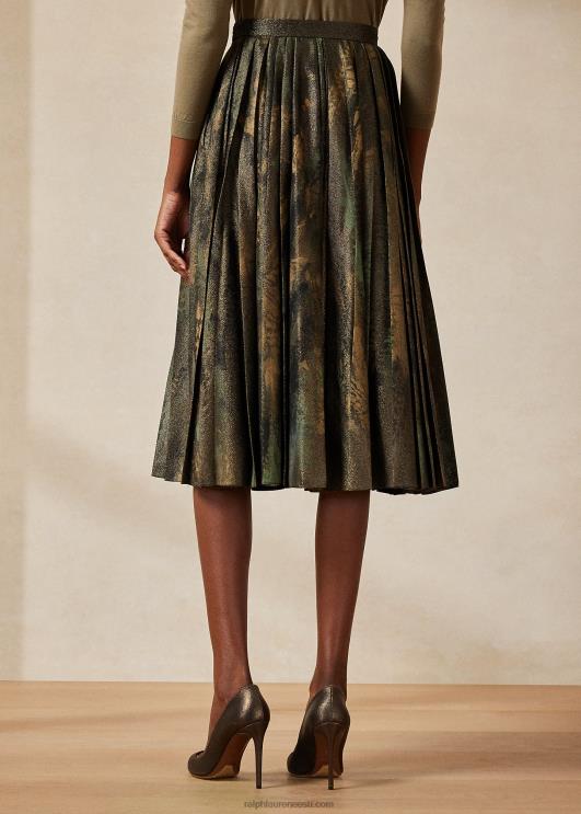 Ralph Lauren naised arnav plisseeritud käsitsi maalitud seelik PR0V9292 must/pronks