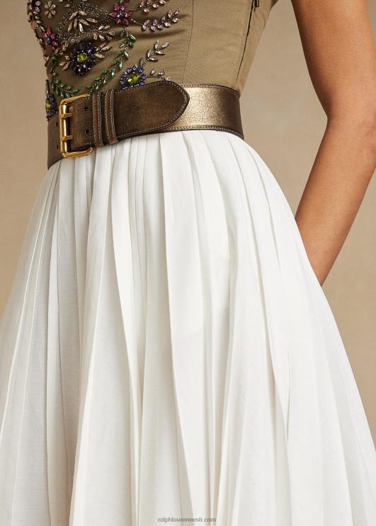 Ralph Lauren naised arnav plisseeritud linase segu seelik PR0V3593 valkjas