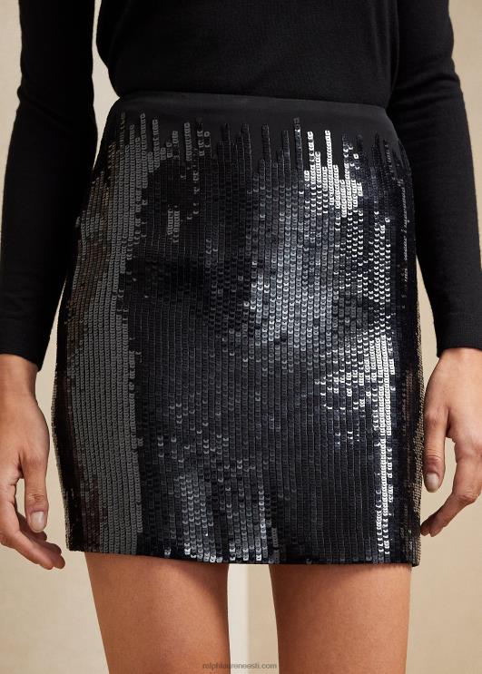 Ralph Lauren naised carreen litritega siidist georgette seelik PR0V9305 must