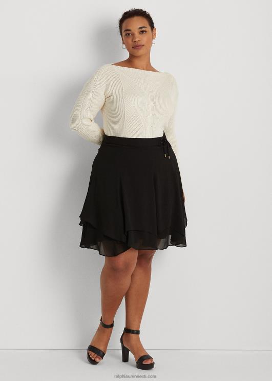 Ralph Lauren naised kunst-seemisnahast ääristega georgette seelik PR0V4814