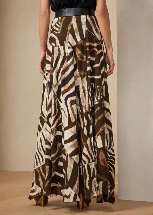 Ralph Lauren naised liliosa sebramustriga linane voile seelik PR0V9280 pruun/kreem multi