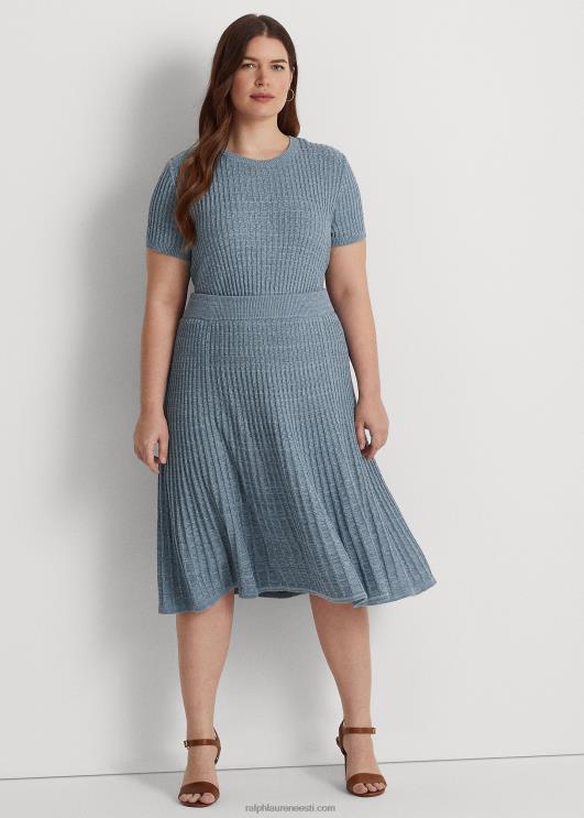 Ralph Lauren naised linane-puuvillane kootud seelik PR0V4607 indigoookean multi