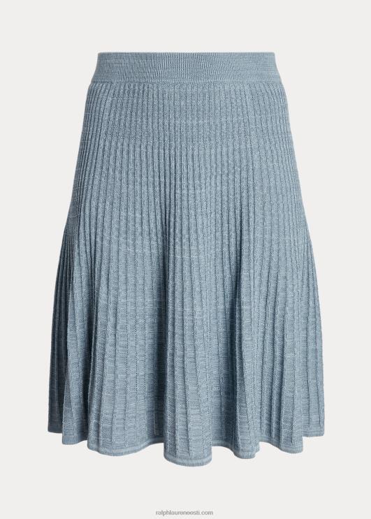 Ralph Lauren naised linane-puuvillane kootud seelik PR0V4607 indigoookean multi