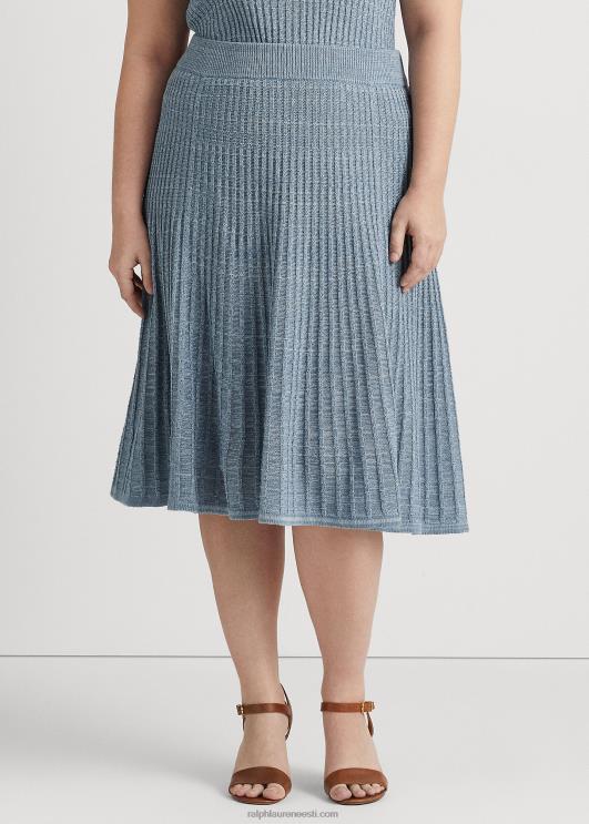 Ralph Lauren naised linane-puuvillane kootud seelik PR0V4607 indigoookean multi