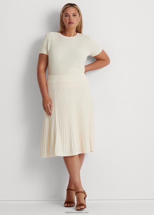 Ralph Lauren naised linane-puuvillane kootud seelik PR0V4608 mascarpone kreem