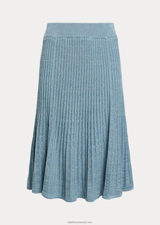 Ralph Lauren naised linane-puuvillane kootud seelik PR0V4844 indigoookean multi