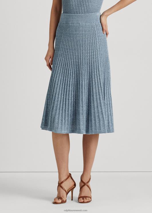 Ralph Lauren naised linane-puuvillane kootud seelik PR0V4844 indigoookean multi