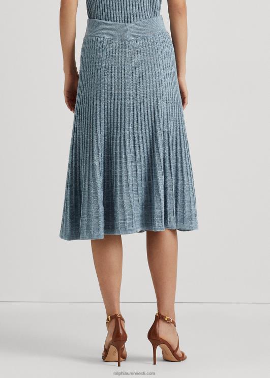 Ralph Lauren naised linane-puuvillane kootud seelik PR0V4844 indigoookean multi