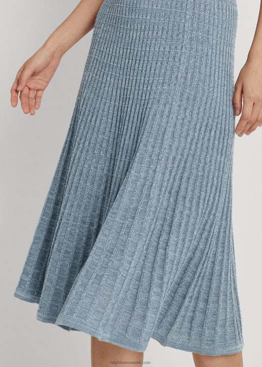 Ralph Lauren naised linane-puuvillane kootud seelik PR0V4844 indigoookean multi