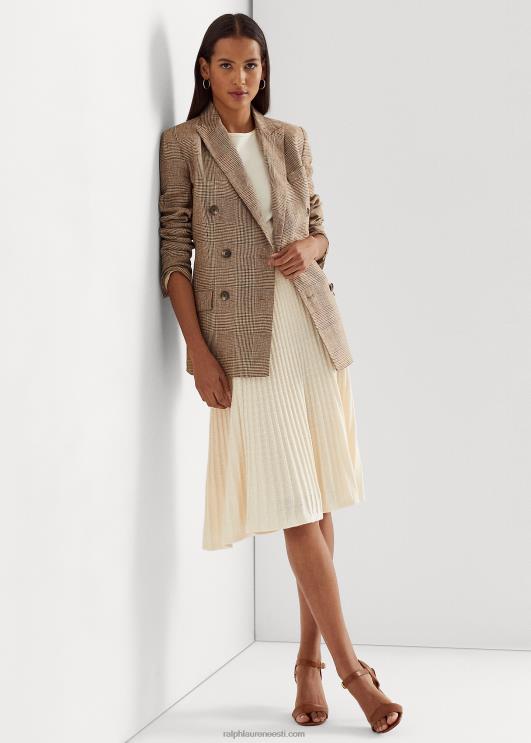 Ralph Lauren naised linane-puuvillane kootud seelik PR0V9413 mascarpone kreem