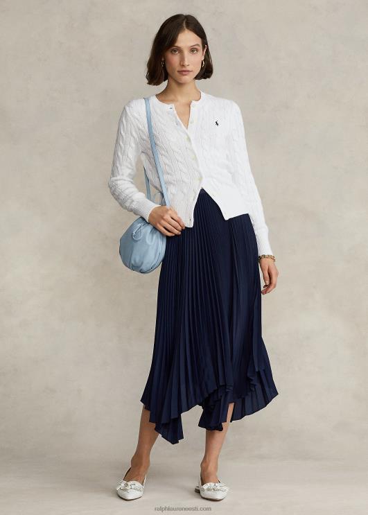 Ralph Lauren naised plisseeritud georgette taskuräti seelik PR0V3334 kruiisilaevastik