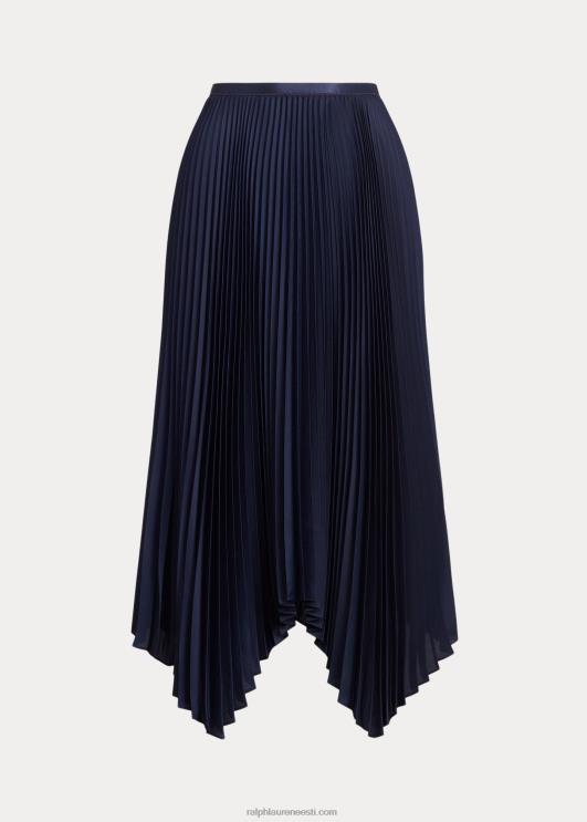 Ralph Lauren naised plisseeritud georgette taskuräti seelik PR0V3334 kruiisilaevastik