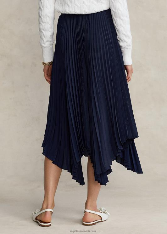 Ralph Lauren naised plisseeritud georgette taskuräti seelik PR0V3334 kruiisilaevastik