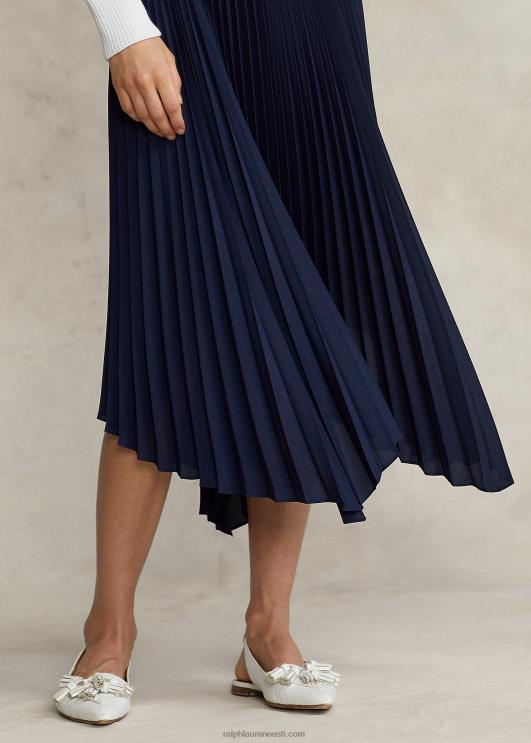 Ralph Lauren naised plisseeritud georgette taskuräti seelik PR0V3334 kruiisilaevastik