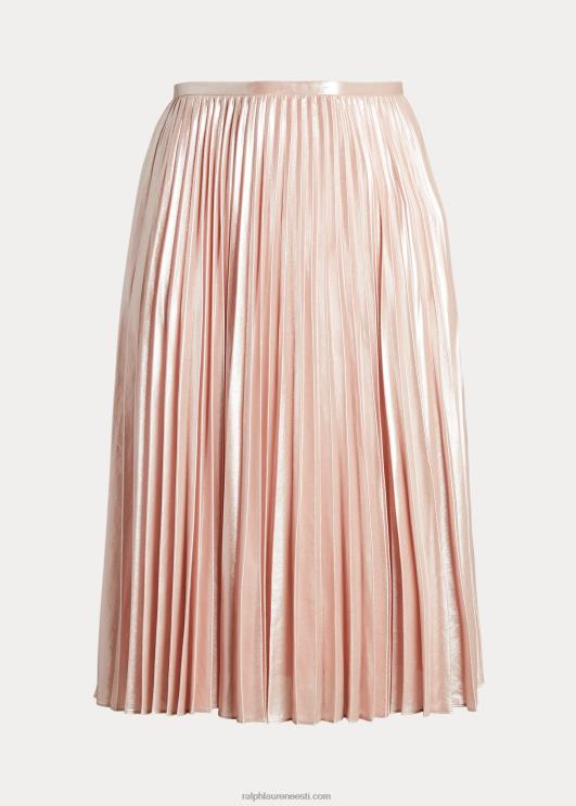 Ralph Lauren naised plisseeritud metallist šifoonist seelik PR0V4679 kahvaturoosa
