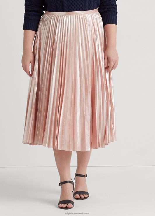 Ralph Lauren naised plisseeritud metallist šifoonist seelik PR0V4679 kahvaturoosa