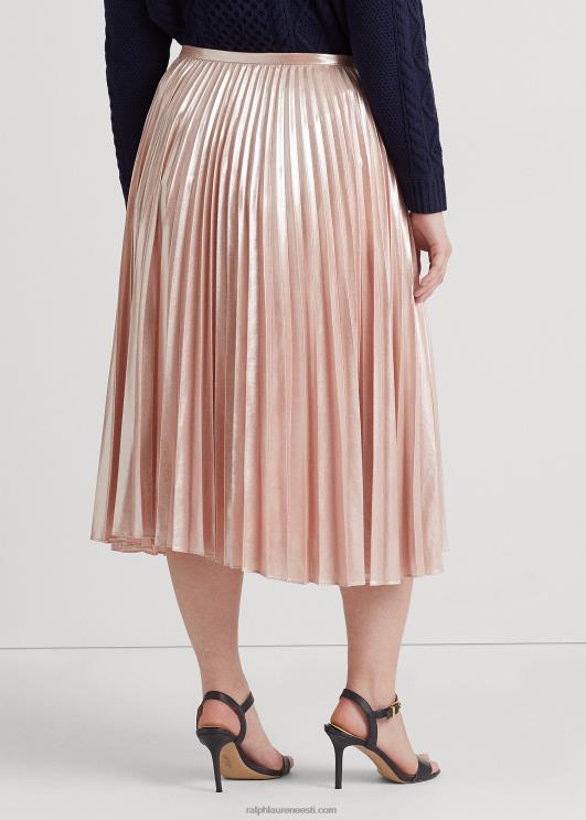Ralph Lauren naised plisseeritud metallist šifoonist seelik PR0V4679 kahvaturoosa
