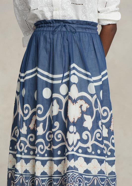 Ralph Lauren naised prindiga helmestega voile a-line seelik PR0V3052 kevadise kruiisi trükk