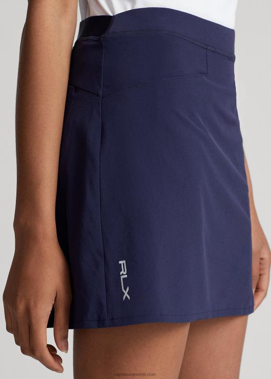 Ralph Lauren naised seljaga volditud veniv skort PR0V9395 rafineeritud merevägi