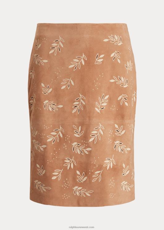 Ralph Lauren naised tikitud seemisnahast pliiatsiseelik PR0V9537 kerge kaamel