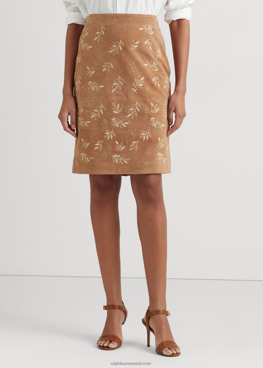 Ralph Lauren naised tikitud seemisnahast pliiatsiseelik PR0V9537 kerge kaamel