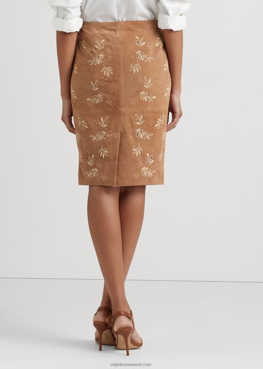 Ralph Lauren naised tikitud seemisnahast pliiatsiseelik PR0V9537 kerge kaamel