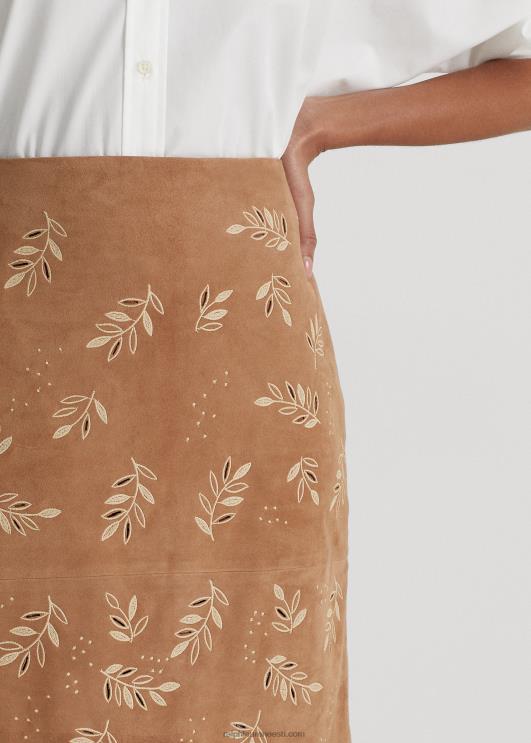 Ralph Lauren naised tikitud seemisnahast pliiatsiseelik PR0V9537 kerge kaamel