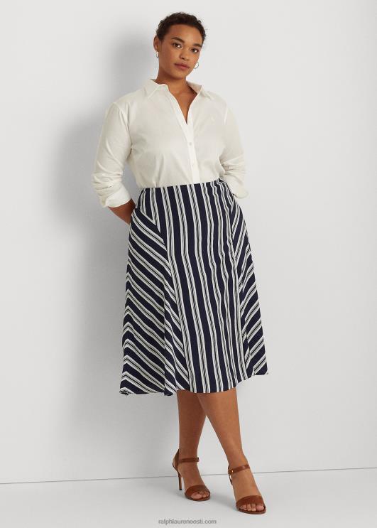 Ralph Lauren naised triibuline kreppseelik PR0V4802 mereväe/valge