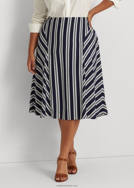 Ralph Lauren naised triibuline kreppseelik PR0V4802 mereväe/valge