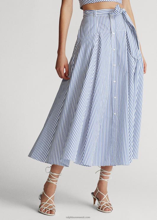 Ralph Lauren naised triibuline puuvillane a-line seelik PR0V3005