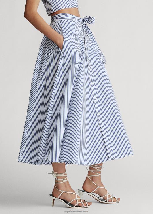 Ralph Lauren naised triibuline puuvillane a-line seelik PR0V3005