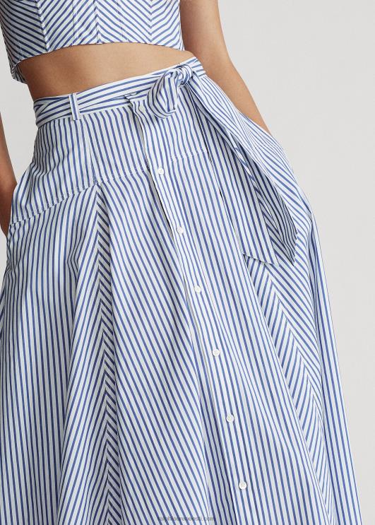 Ralph Lauren naised triibuline puuvillane a-line seelik PR0V3005