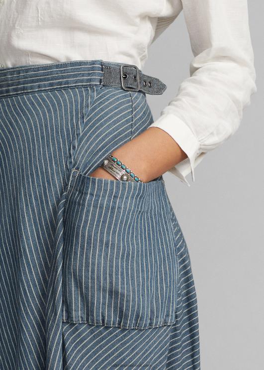 Ralph Lauren naised triibuline puuvillane-linane ümbrisseelik PR0V3640