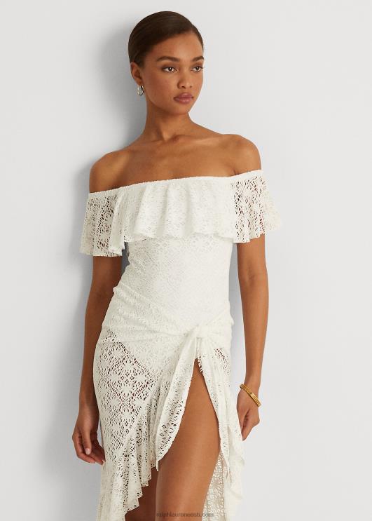 Ralph Lauren naised volangidega heegeldatud ümbrisseelik PR0V9451 valge