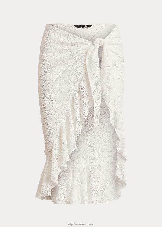 Ralph Lauren naised volangidega heegeldatud ümbrisseelik PR0V9451 valge