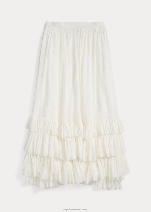 Ralph Lauren naised volangidega puuvillane voile seelik PR0V3624 kreem