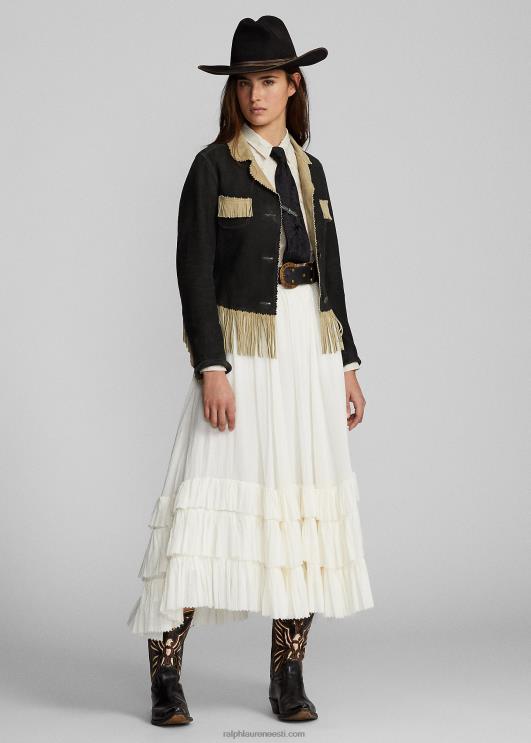 Ralph Lauren naised volangidega puuvillane voile seelik PR0V3624 kreem