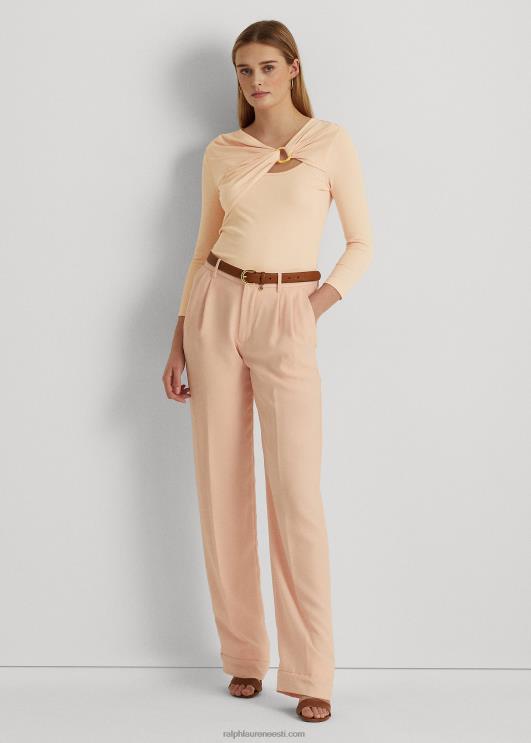 Ralph Lauren naised rõngas-ees soonik-kootud topp PR0V4453 kahvaturoosa