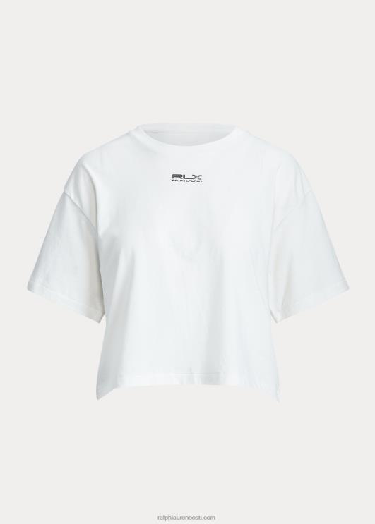 Ralph Lauren naised kärbitud puuvillane trikoo PR0V9172 keraamiline valge