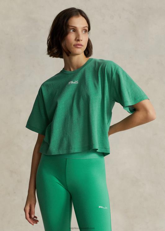 Ralph Lauren naised kärbitud puuvillane trikoo PR0V9173 parveroheline