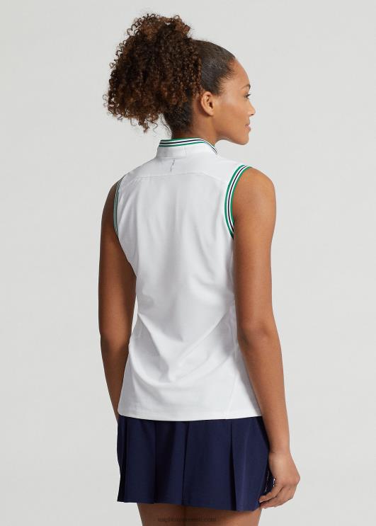 Ralph Lauren naised kohandatud istuvusega varrukateta särk PR0V3720 keraamiline valge/roheline multi