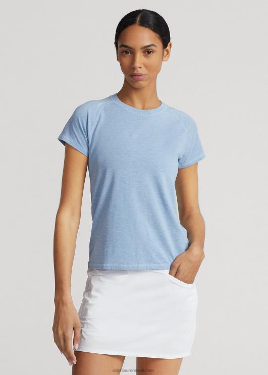 Ralph Lauren naised lühikeste varrukatega trikoo PR0V9385 uus puudersinine kanarbik