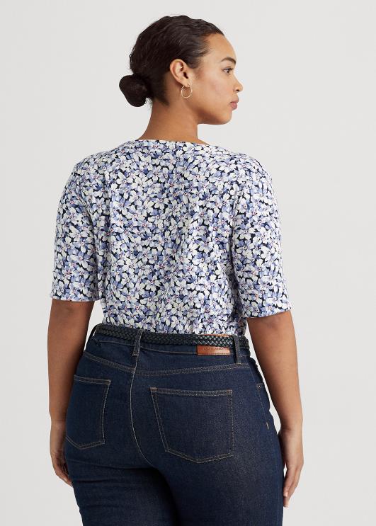 Ralph Lauren naised lilleline veniv puuvillane t-särk PR0V4604