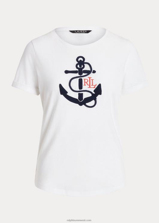 Ralph Lauren naised logo-aplikatsiooniga puuvillasegune tee PR0V9571