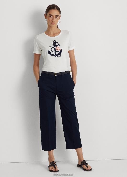 Ralph Lauren naised logo-aplikatsiooniga puuvillasegune tee PR0V9571