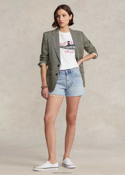 Ralph Lauren naised logograafiline puuvillane trikoosärk PR0V2982 valge