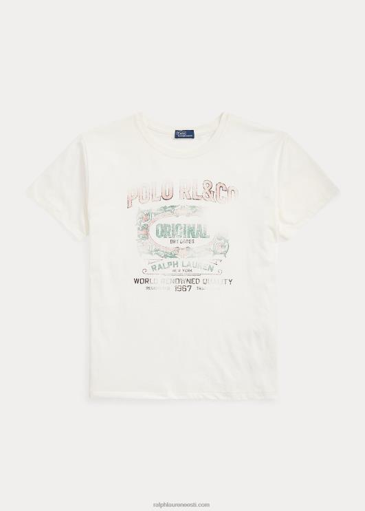 Ralph Lauren naised logograafiline puuvillane trikoosärk PR0V3153 nevis