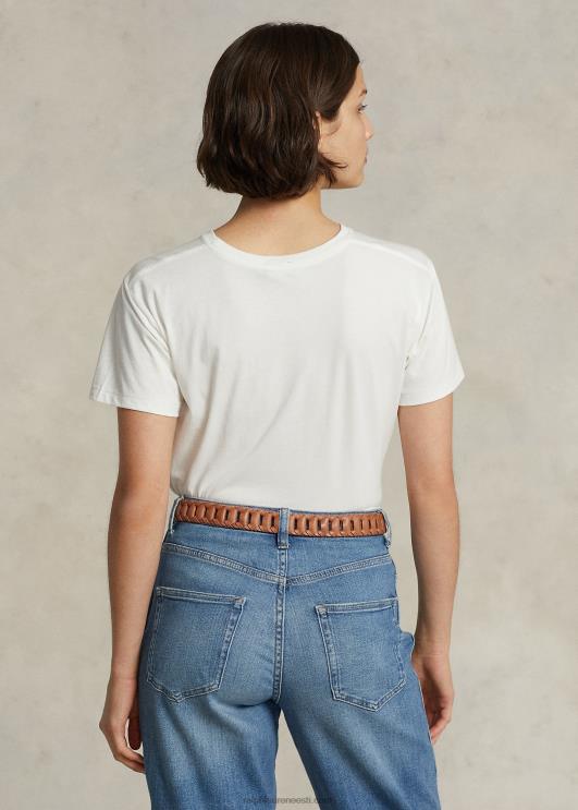 Ralph Lauren naised logograafiline puuvillane trikoosärk PR0V3153 nevis