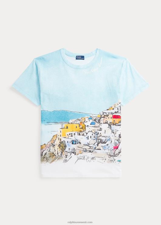 Ralph Lauren naised mereäärse motiiviga puuvillane trikoosärk PR0V3035 mitme maaliline