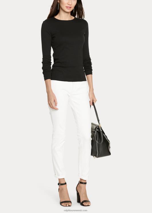 Ralph Lauren naised nööp-õlgade kaelusega ülaosa PR0V4267 must